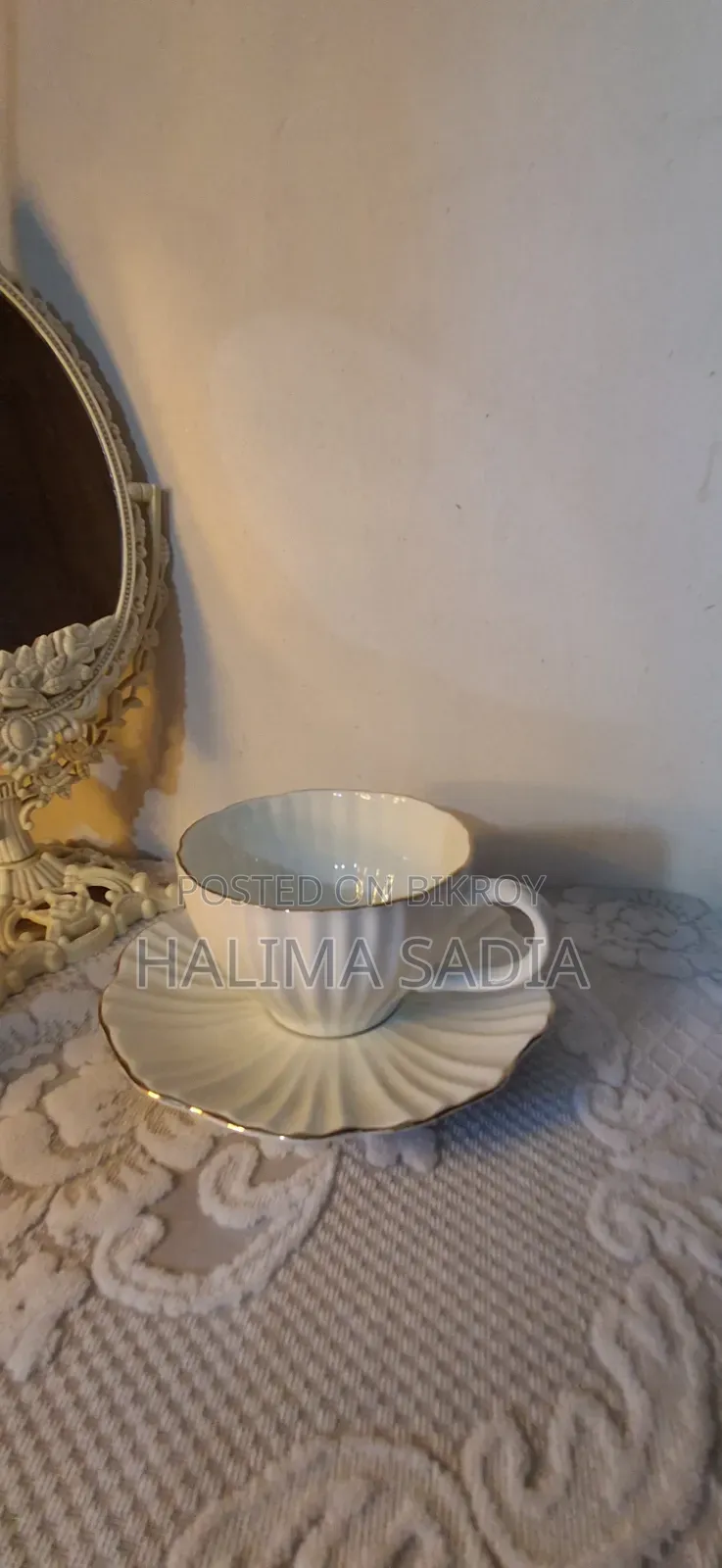 Ceramic Cup With Plate and Free Spoon