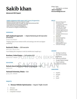 Part-Time Weekend CV