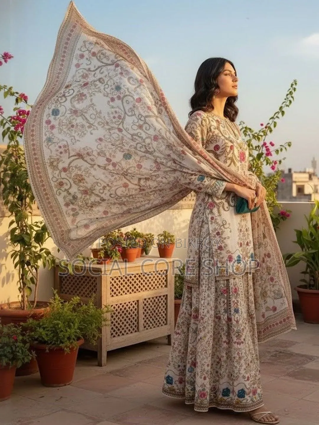 Premium Silk Digital Print Three-Piece