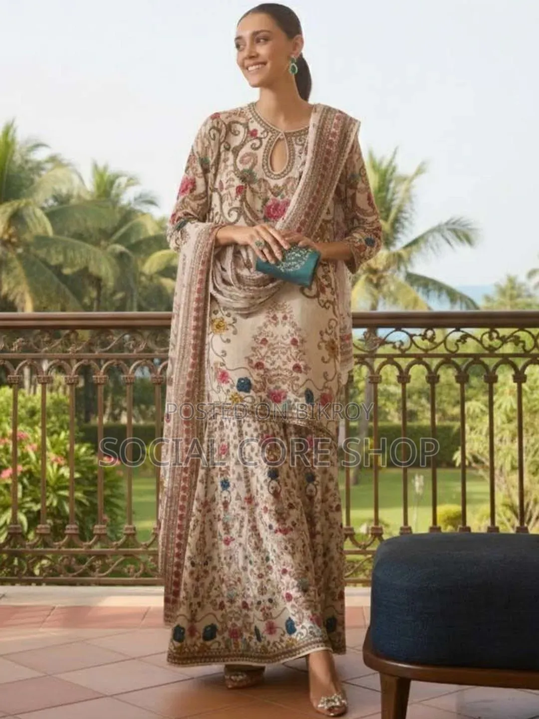 Premium Silk Digital Print Three-Piece