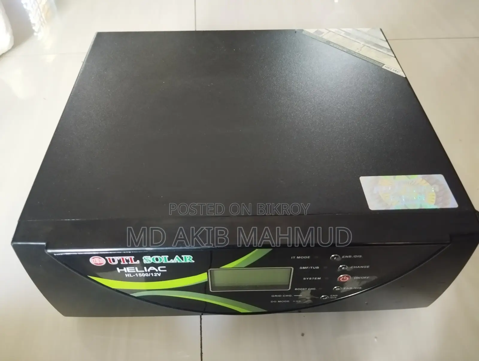 Solar Ips Utl Heliac 1000va (12v) Used 1 Month Only | Pure Sine Wave