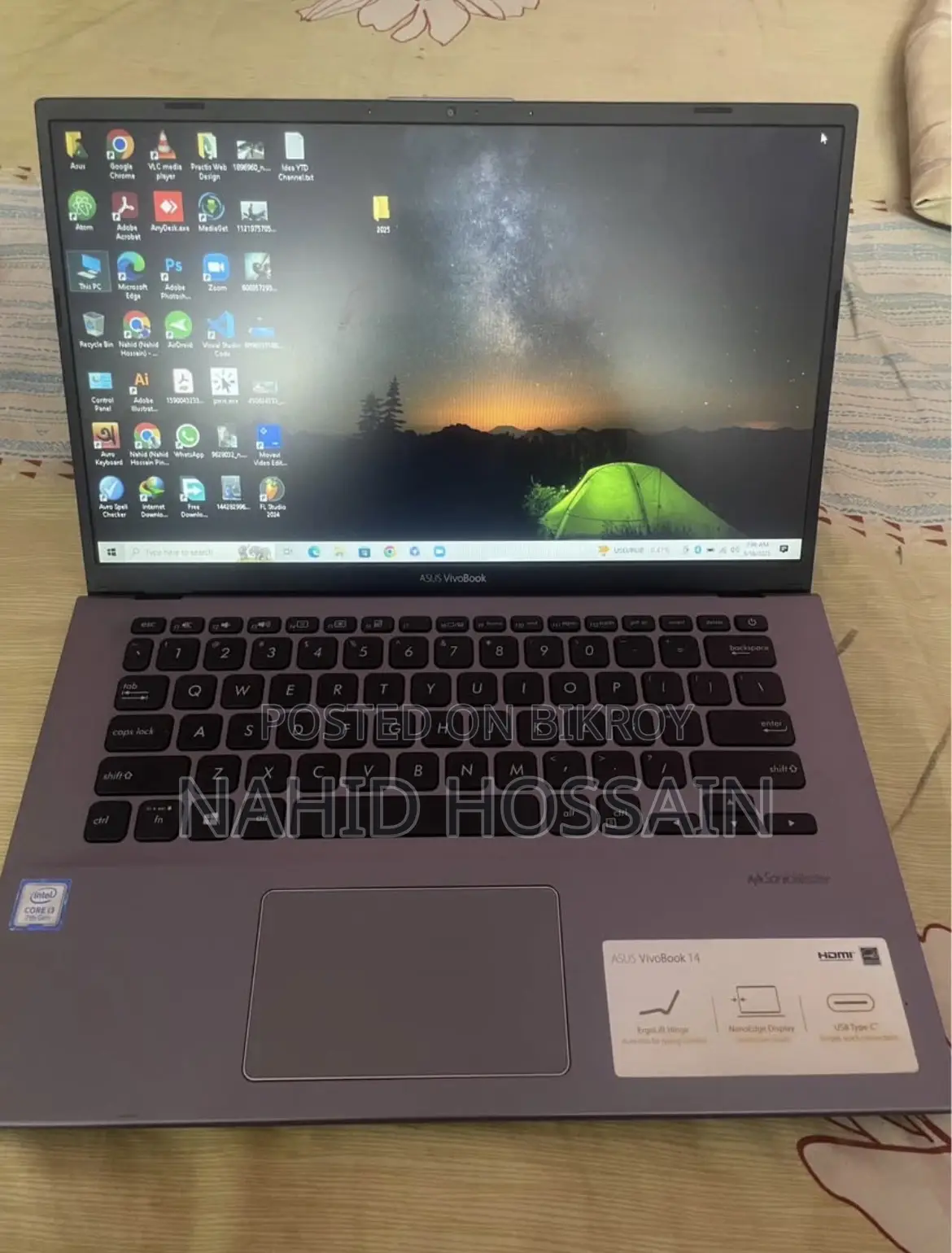 ল্যাপটপ Asus Vivobook 14 ৪জিবি ইন্টেল কোর i3 এইচডিডি 1টি