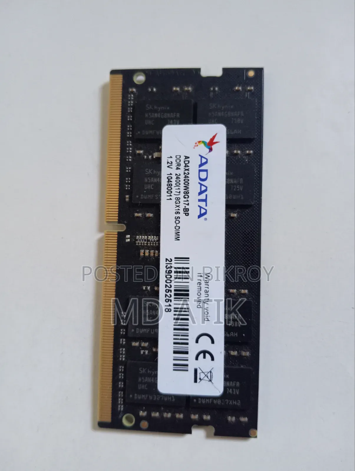 Adata 8GB RAM DDR4 Laptop Fresh Condition