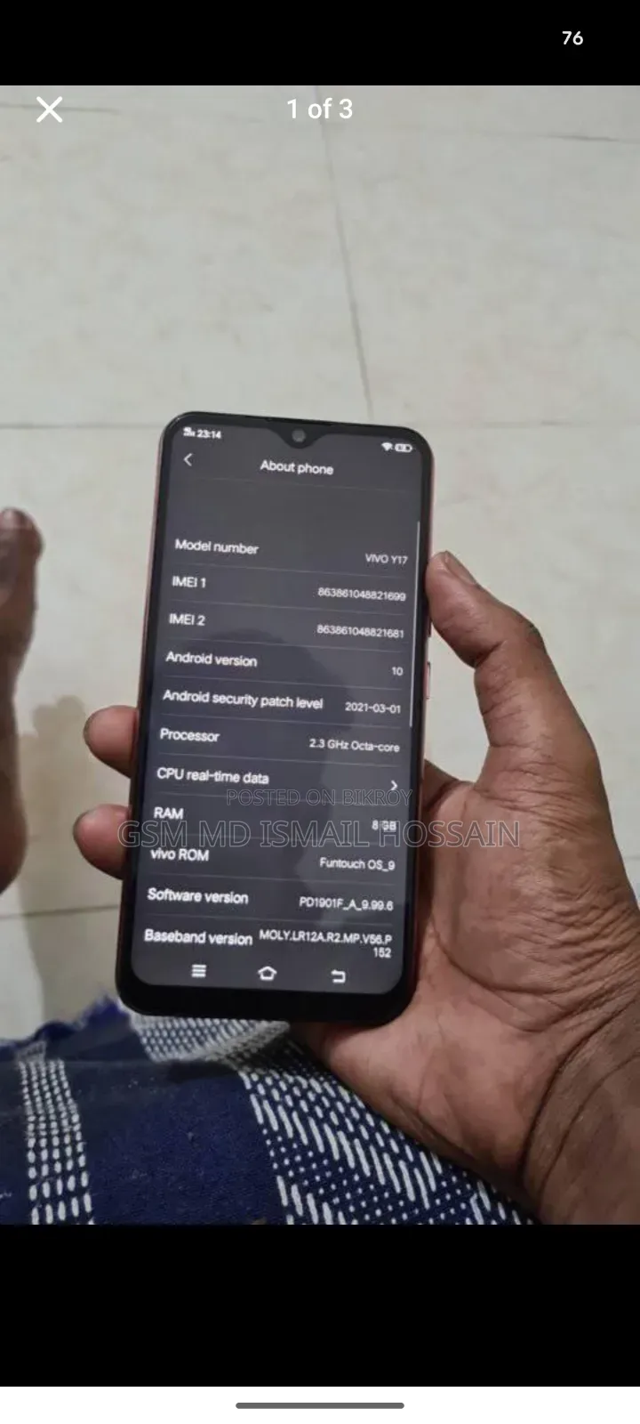 Vivo Y17 256 GB Pink