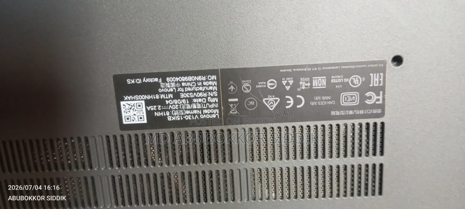 Laptop Lenovo V130-15ikb 4GB Intel Celeron HDD 500GB