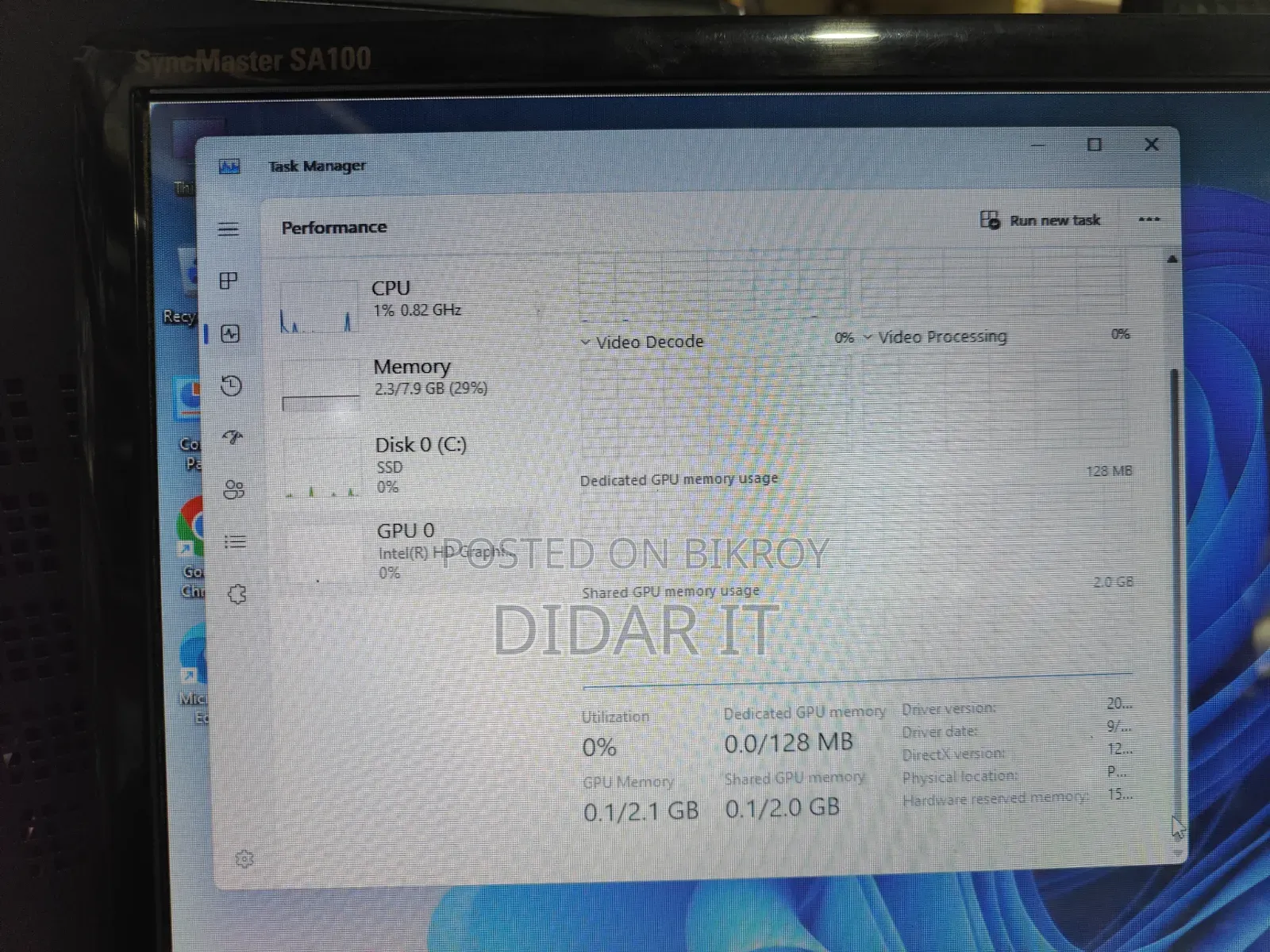 Desktop Computer Gigabyte 8GB Intel Core I5 SSD 128GB