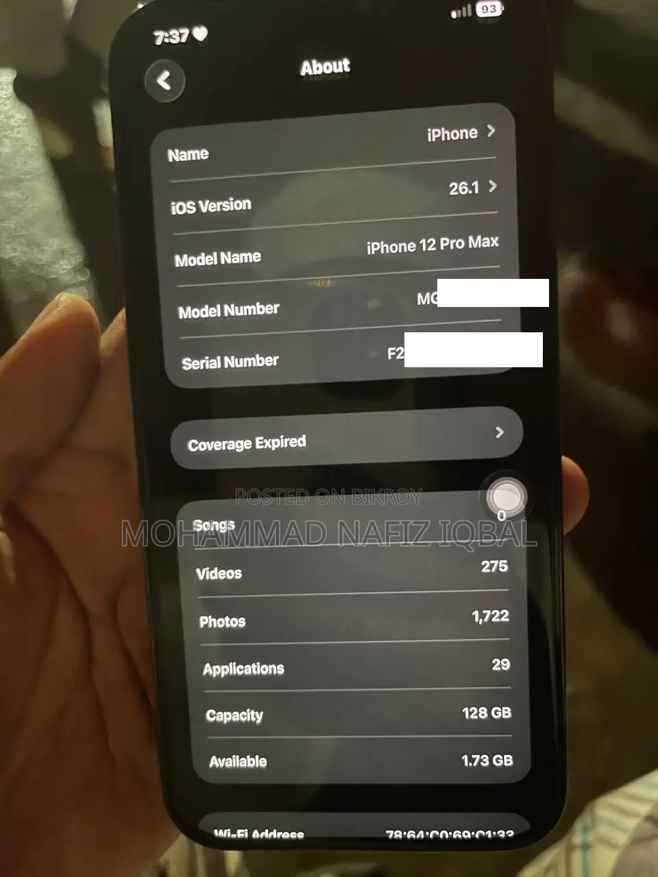 অ্যাপল আইফোন ১২ প্রো ম্যাক্স ১২৮ জিবি ব্লু