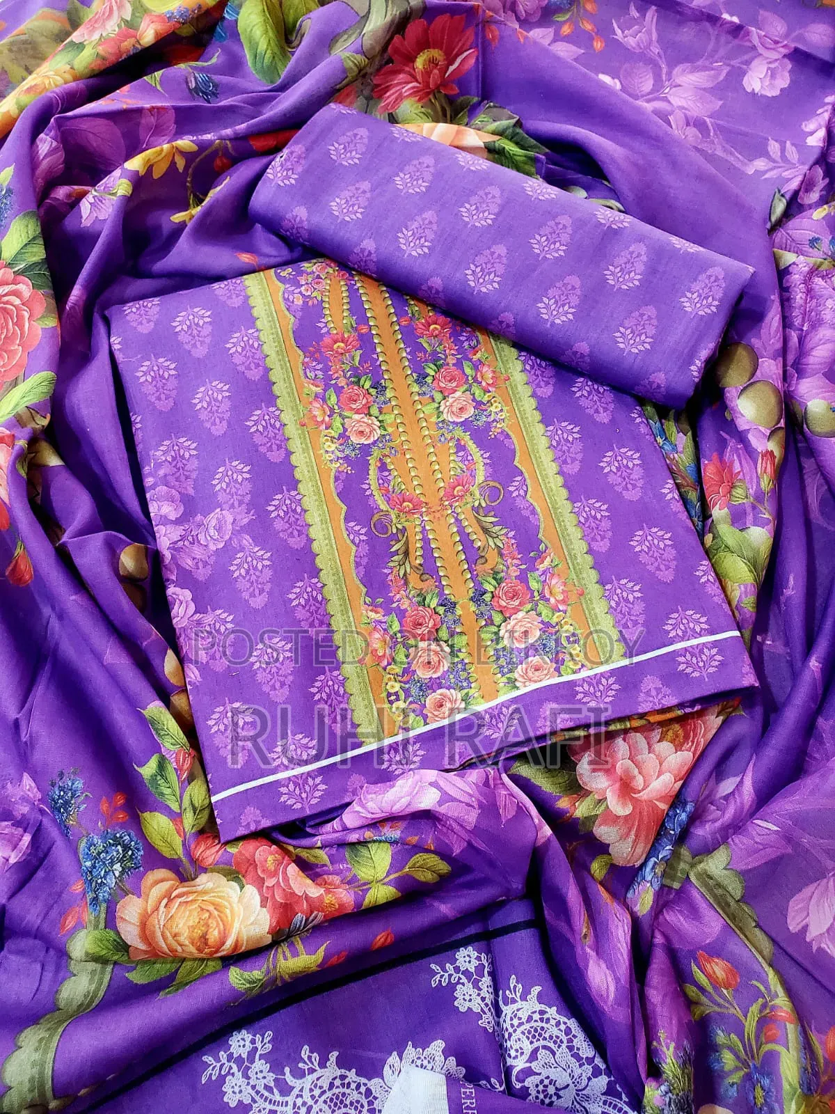 Stylish Three-Piece Batik Cotton Suit for Summer Comfort