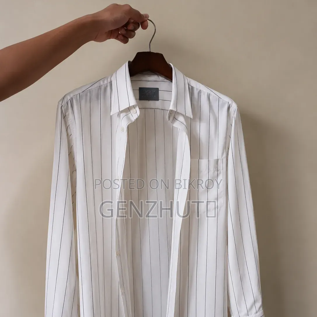 Premium White Striped Formal Shirt - "2001 Couture" Edition