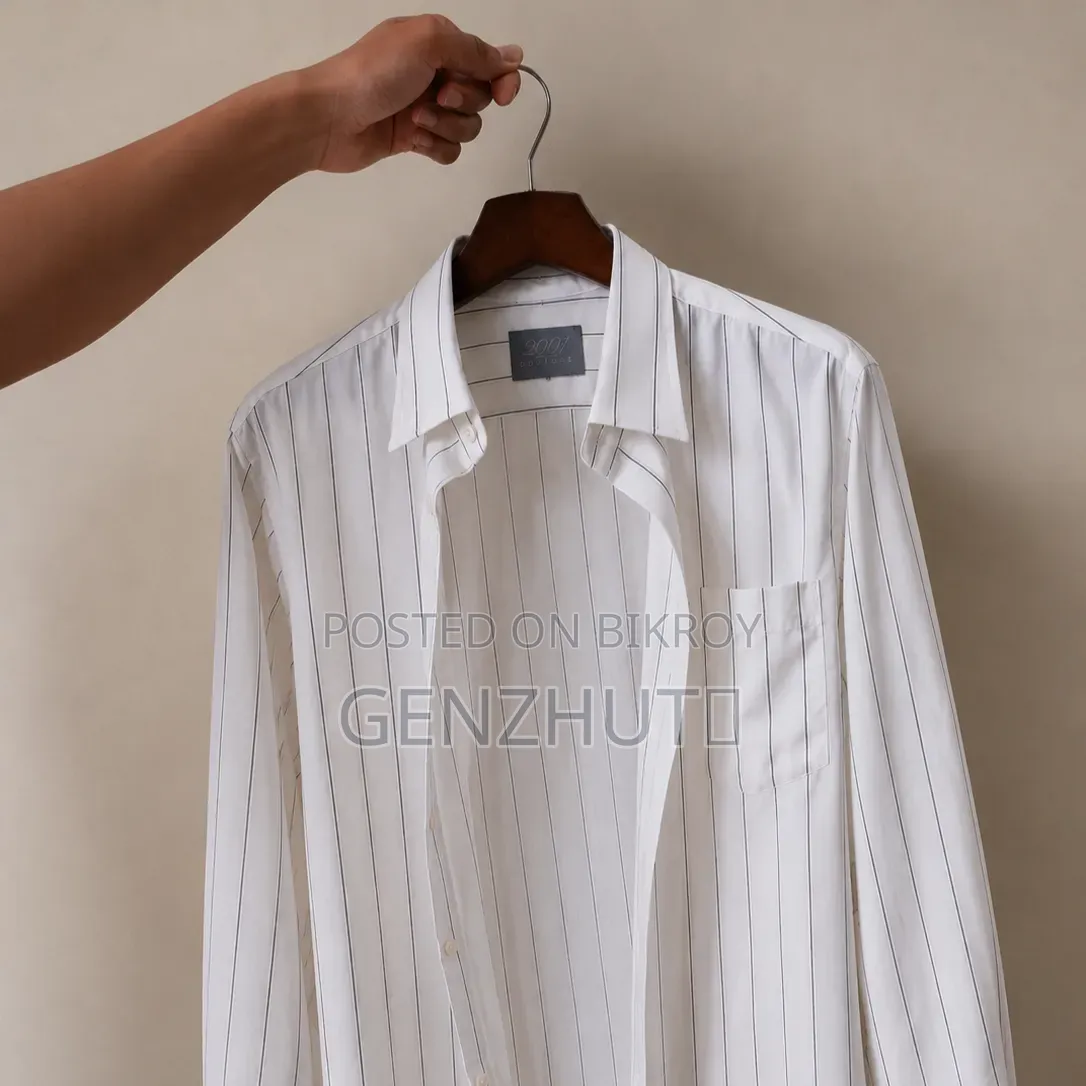 Premium White Striped Formal Shirt - "2001 Couture" Edition