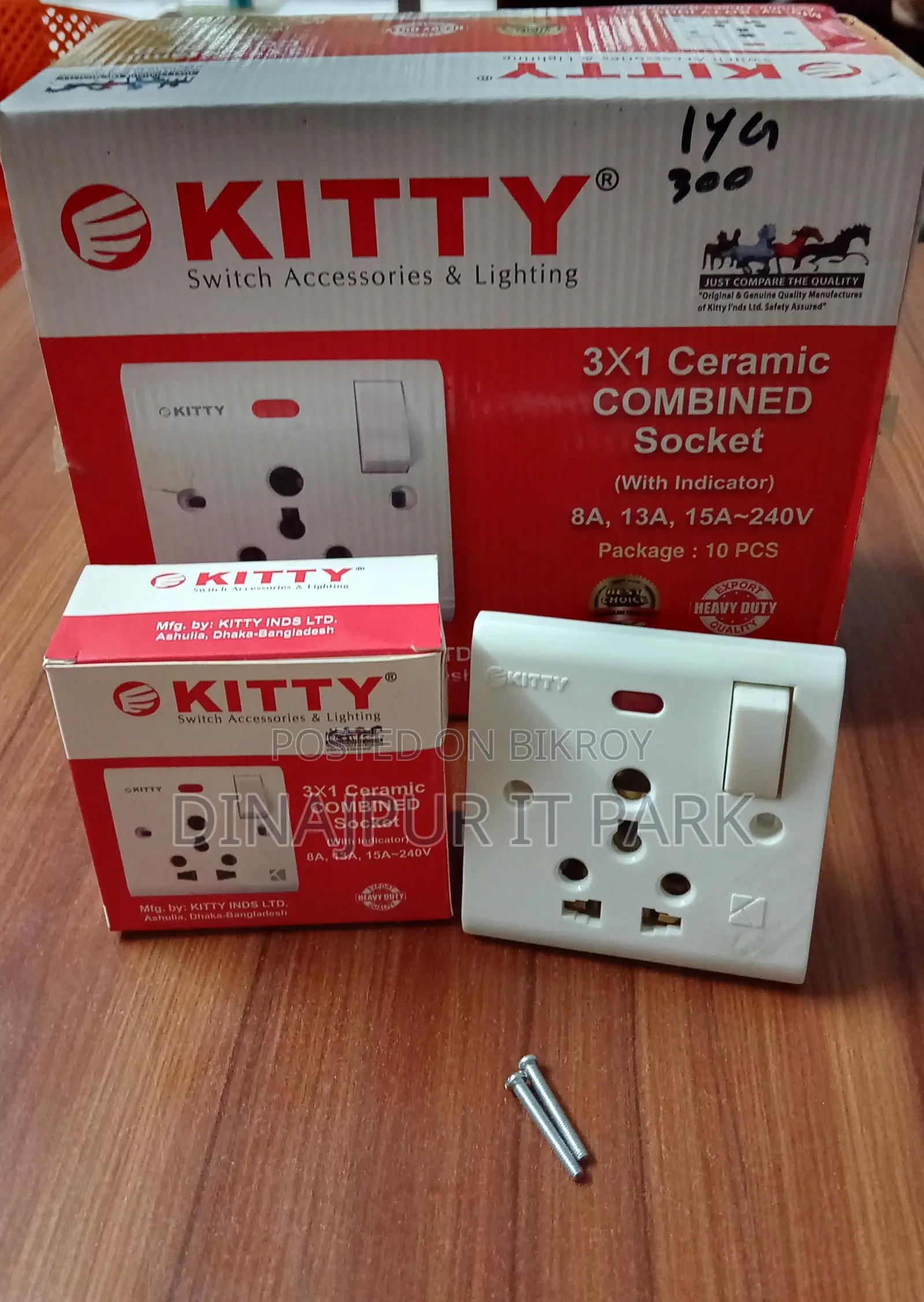 Kitty 3x1 Ceramic Combined Multi-Functional Socket