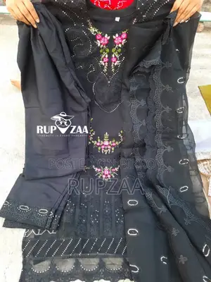 Attractive Organza Embroidery Three-Piece