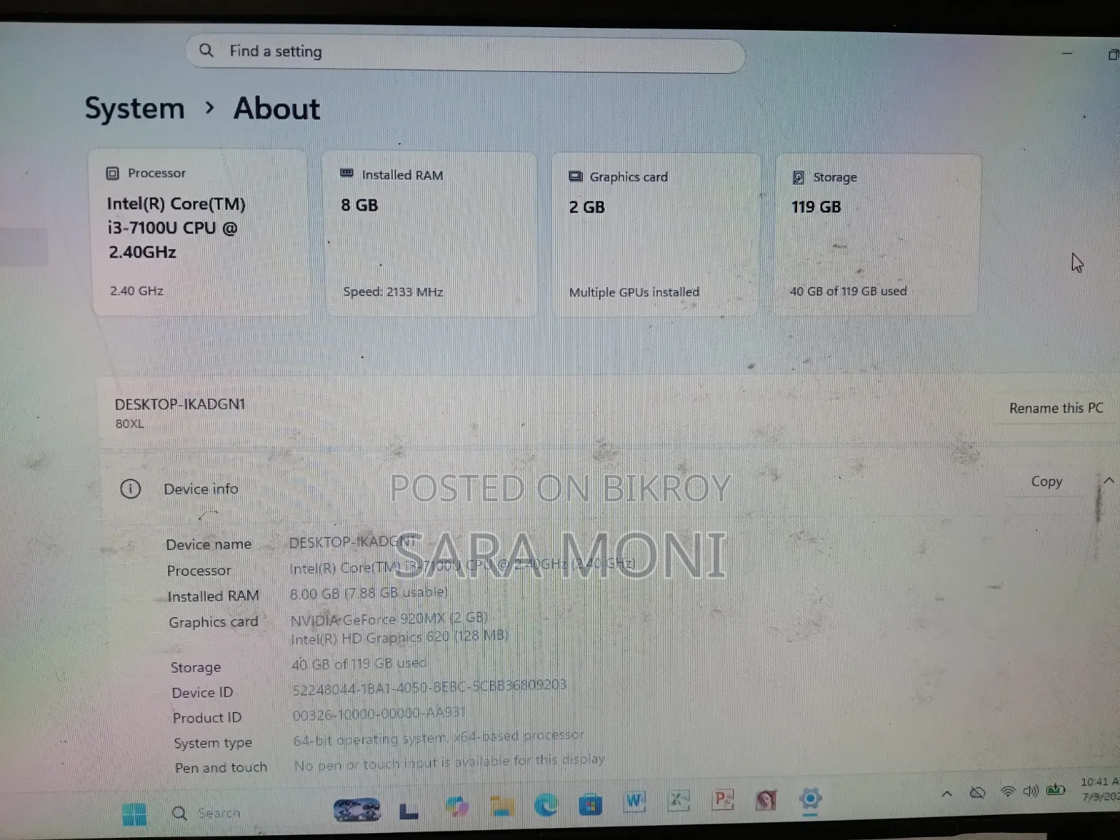 Laptop Lenovo IdeaPad 320 8GB Intel Core I3 SSD 128GB