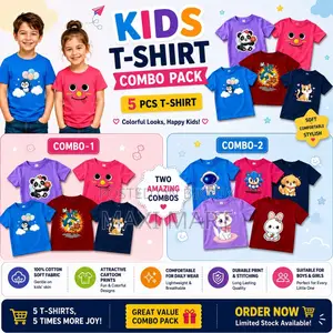 Kids 5 PCS Combo T-Shirt (Cotton)