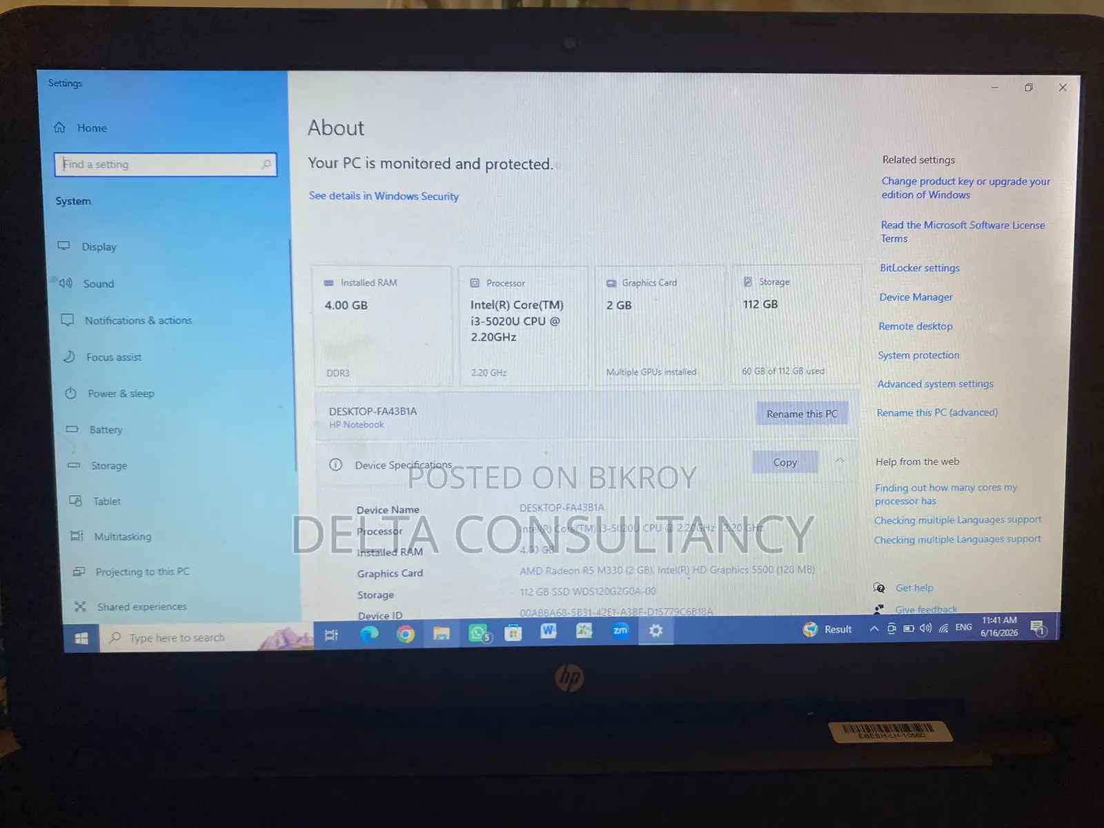 Laptop HP Pavilion 14 4GB Intel Core I3 SSD 128GB