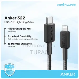 Anker 322 USB-C to Lightning Cable, MFi, 18-Month Warranty