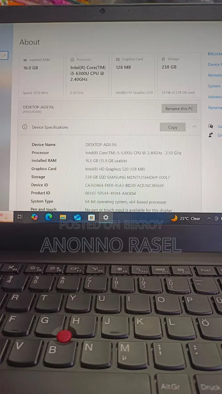 Laptop Lenovo ThinkPad T460s 16GB Intel Core I5 SSD 256GB