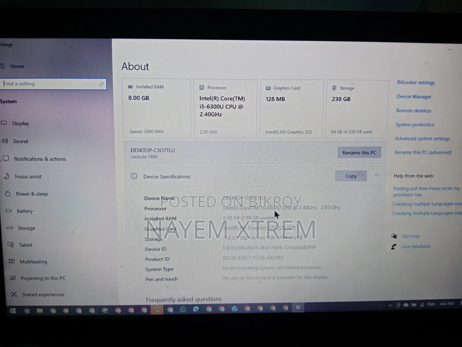 Laptop Dell Latitude 7490 8GB Intel Core I5 SSD 256GB