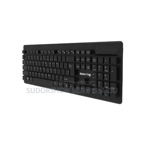 Value Top Kmw1095b Black Wireless Keyboard Mouse Combo With Bangla