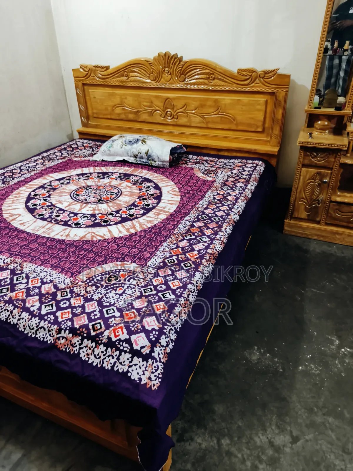 Jessore Teak Wood Semi-Box Bed 6/7