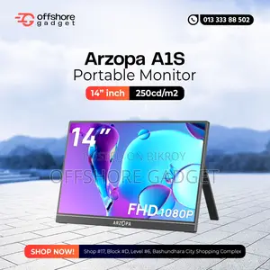 Arzopa A1s Portable Monitor Kickstand, 14.0 inch 1080p