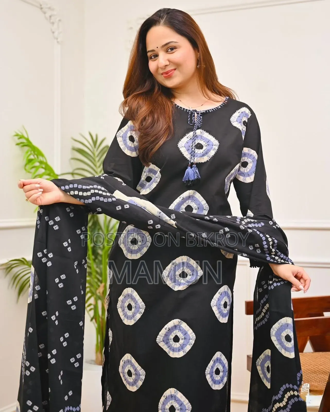 Cunri Print Three Piece with Tassels