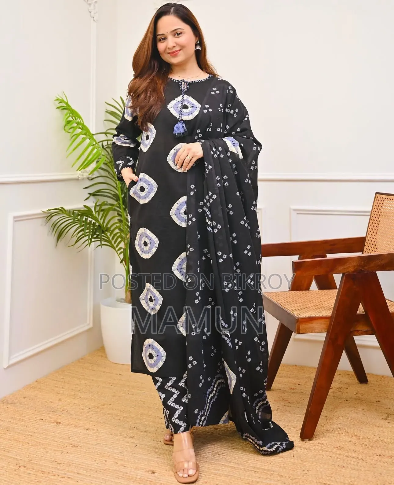 Cunri Print Three Piece with Tassels