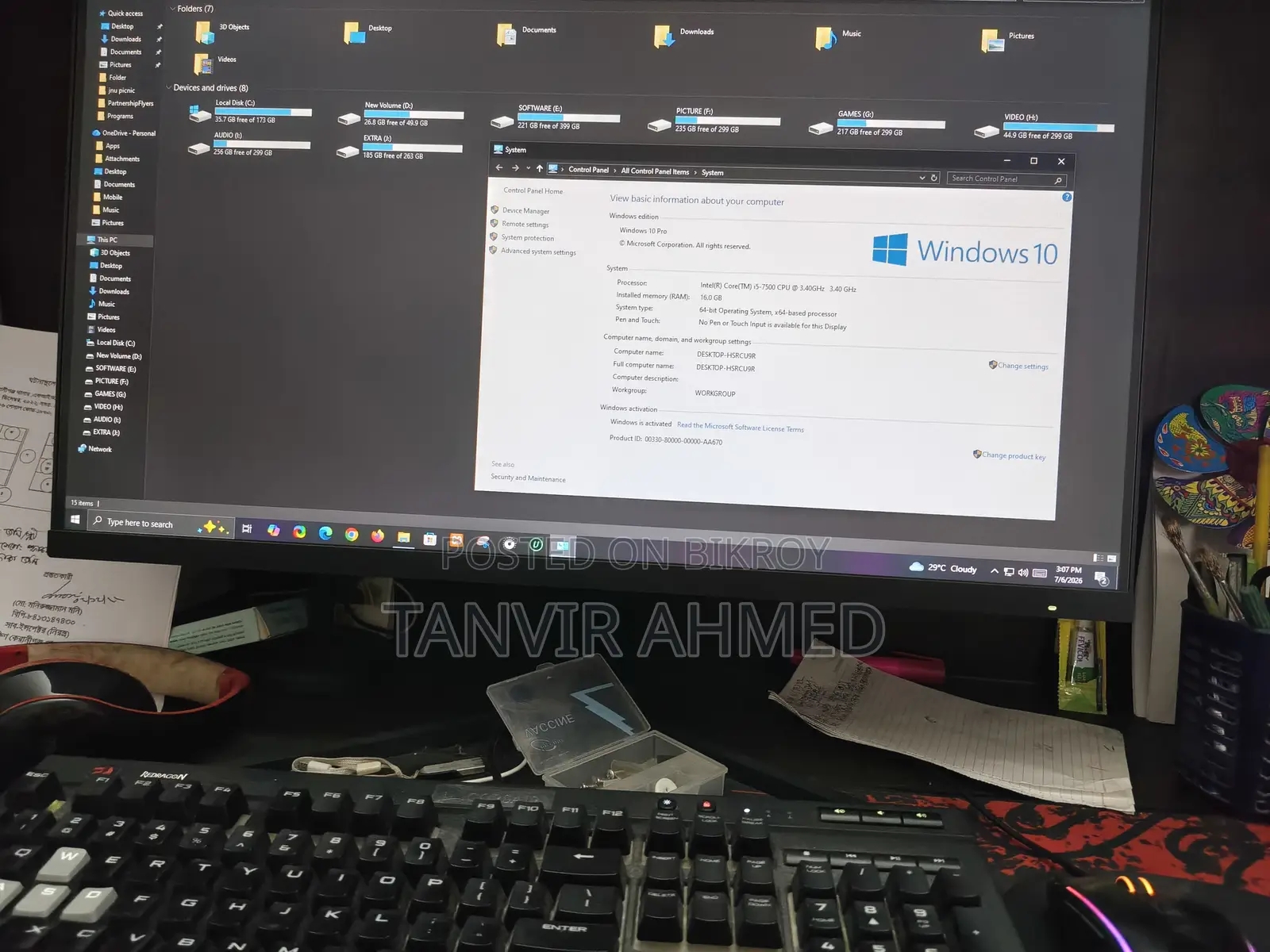 Gigabyte GA-H110MSTX-HD3-ZK 16GB Intel Core I5 SSD 256GB