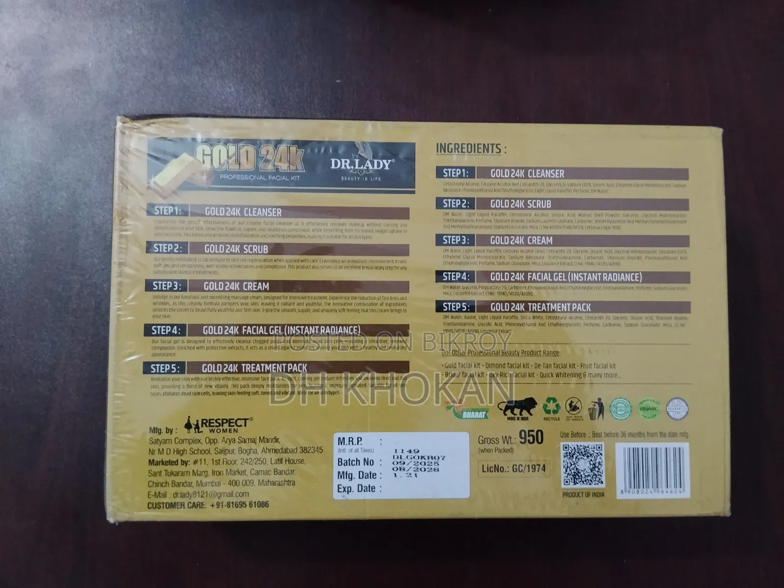 Dr. Lady Gold Professional Facial Kit for all skin types