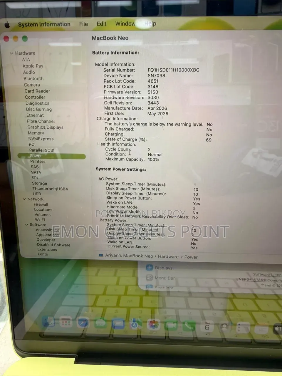 Laptop Apple MacBook Neo 2026 16GB Intel Core I3 HDD 256GB