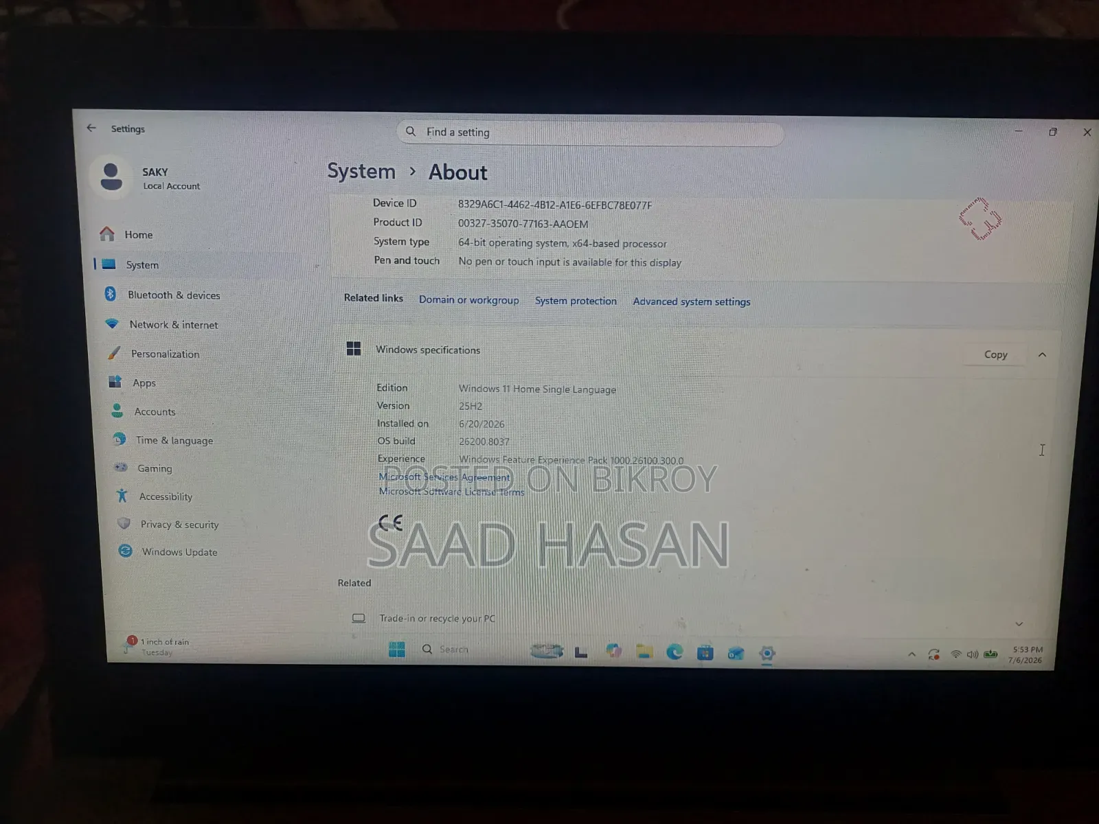 Laptop Lenovo IdeaPad 320 4GB Intel Celeron HDD 128GB