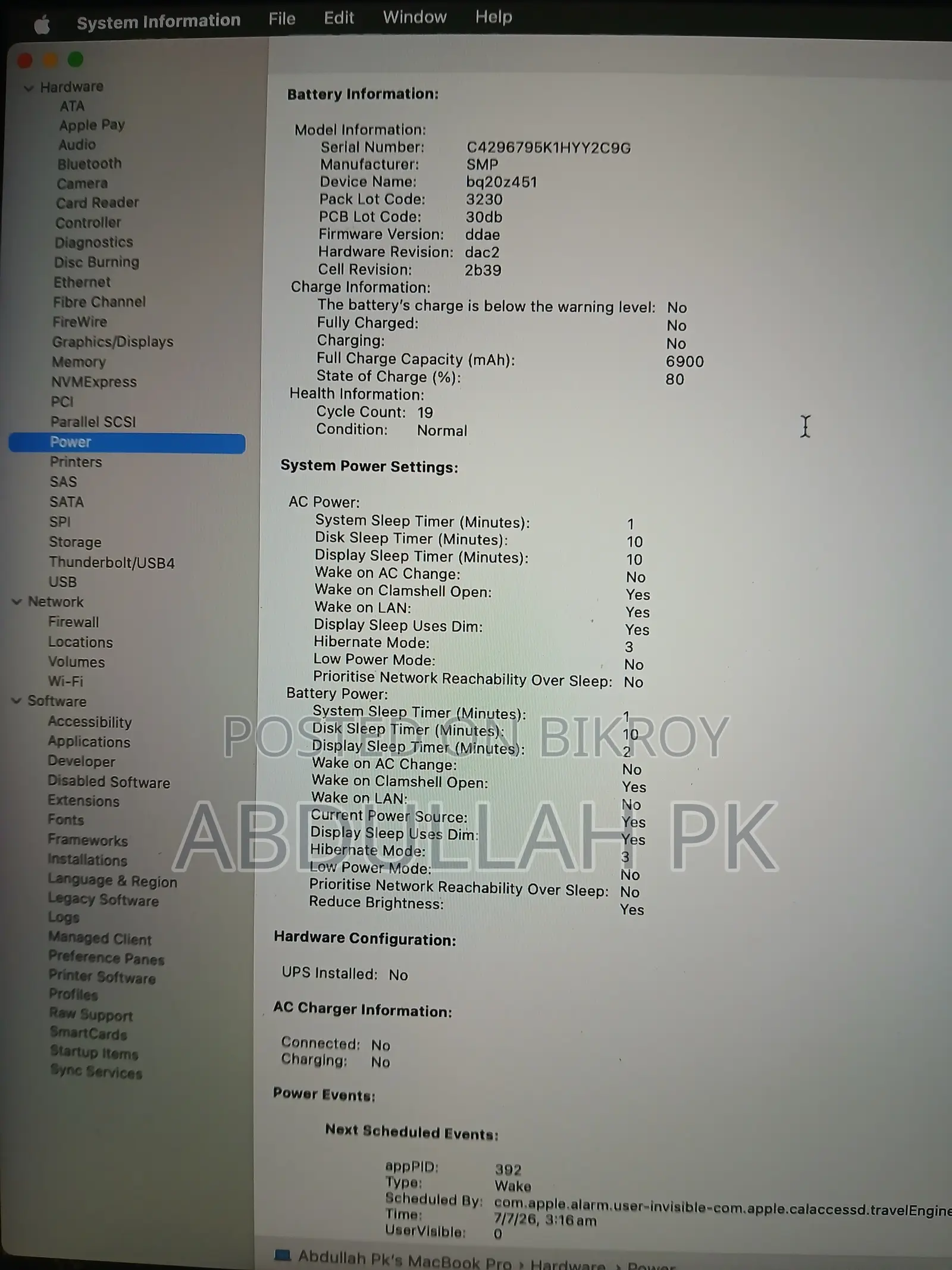 Laptop Apple MacBook Pro 2018 16GB Intel Core i7 SSD 500GB