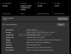 Gigabyte GA-H110MSTX-HD3-ZK 8GB Intel Core I5 SSHD+SSD 256GB