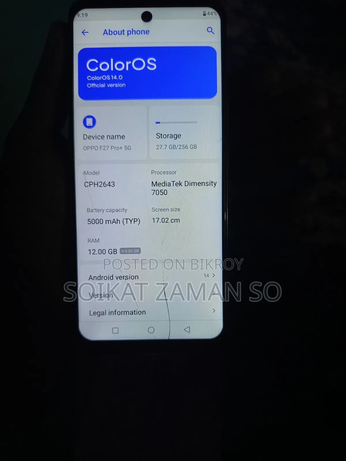 Oppo F27 Pro 5G 256 GB Blue
