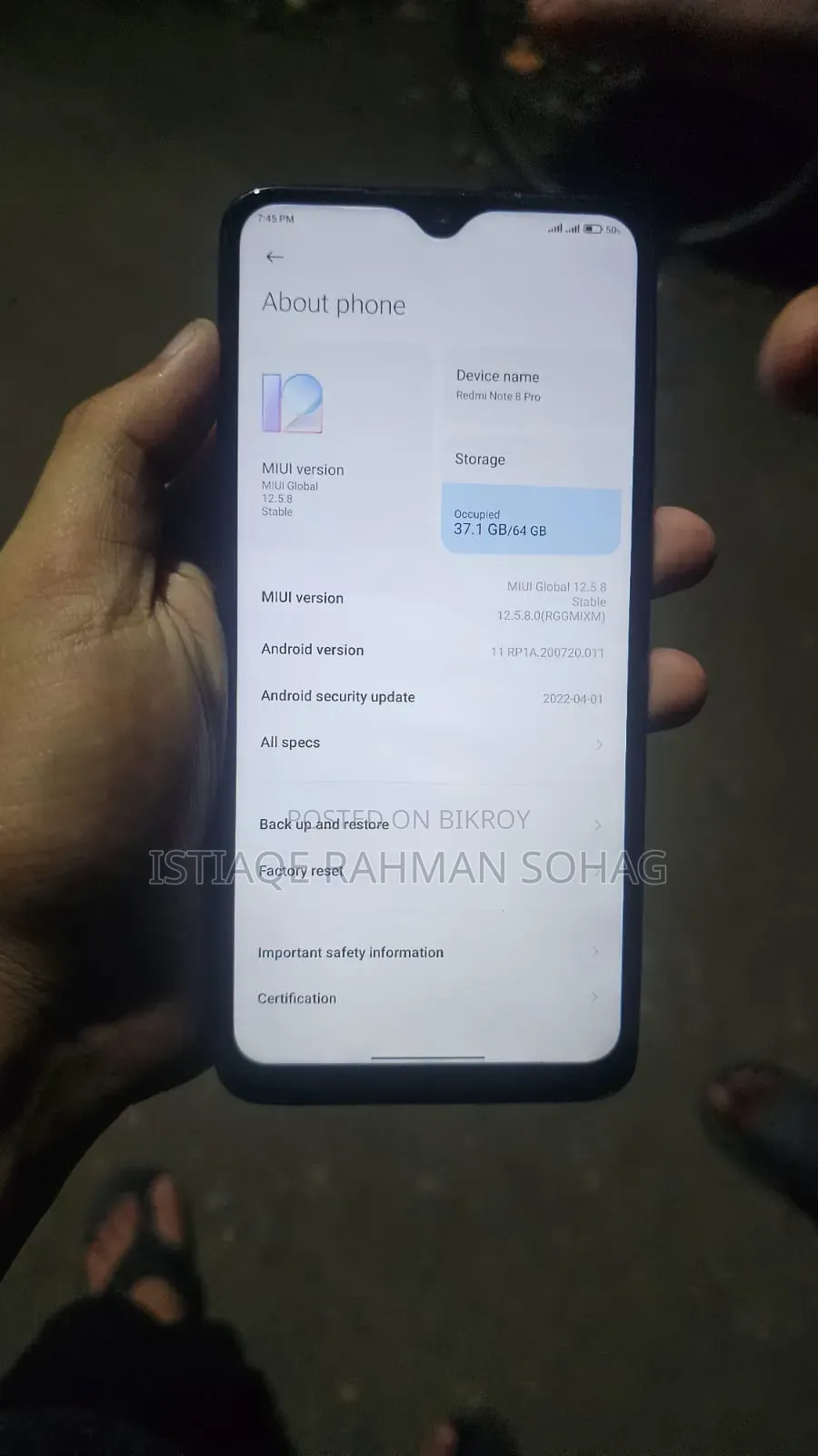 শাওমি রেডমি নোট ৮ প্রো ৬৪ জিবি ব্লু