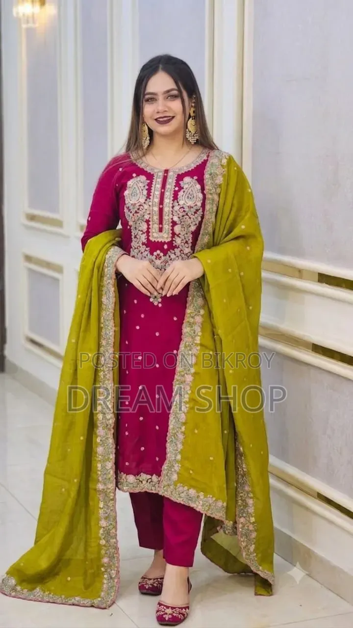 Sequence Embroidery Three Piece