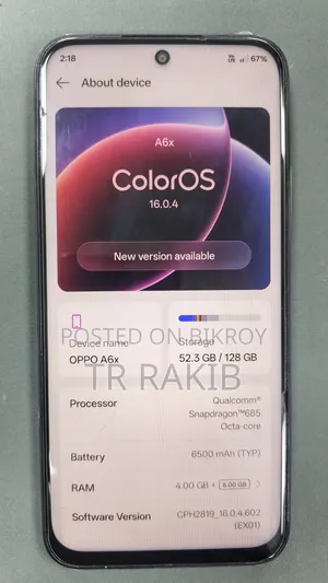 Oppo A6x 128 GB