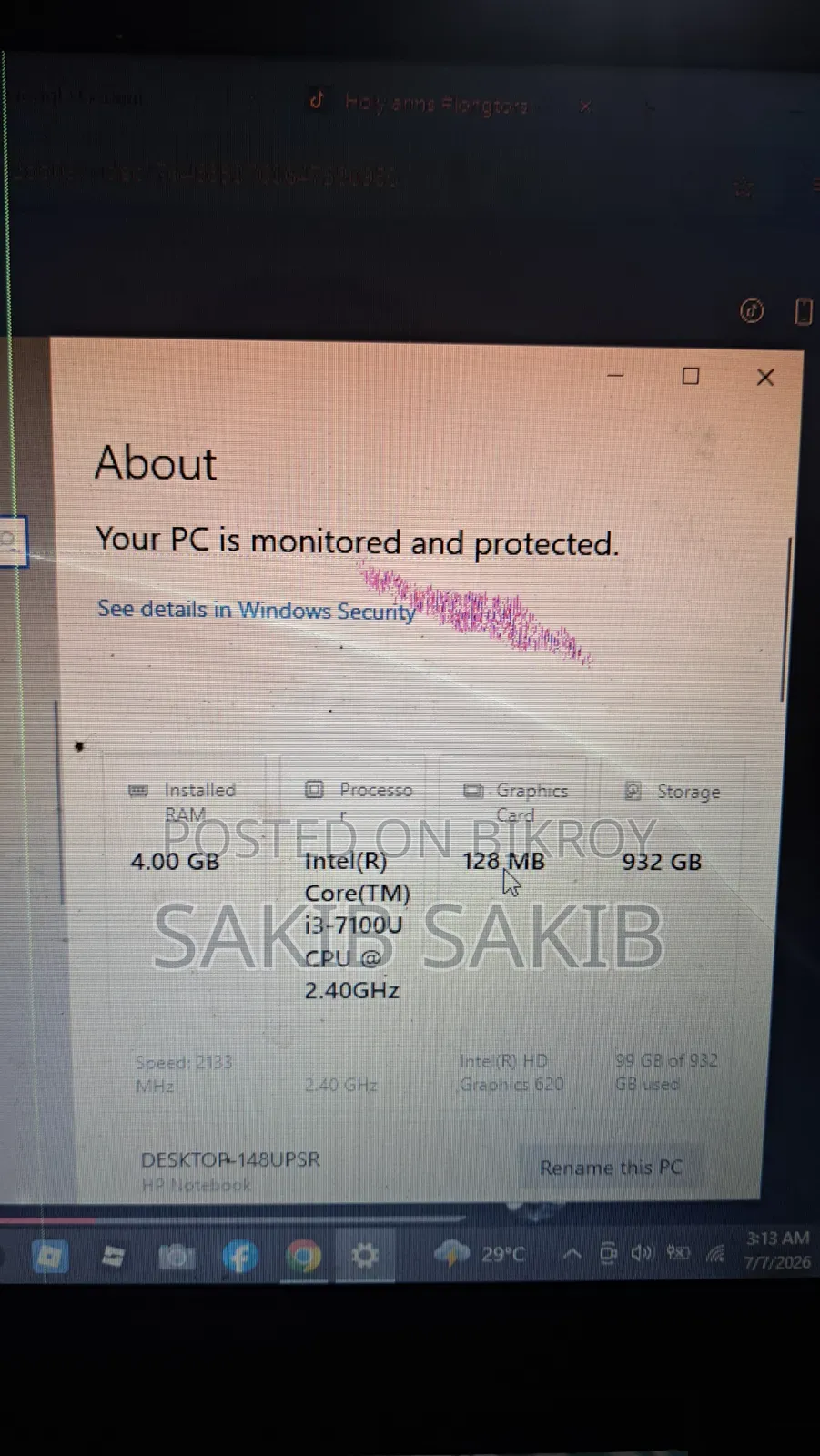Laptop HP 14-dq1025cl 4GB Intel Core i3 HDD 128GB