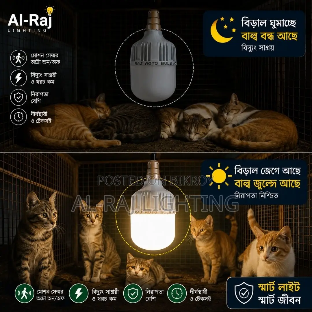 Motion Sensor LED Bulb for Pets House | Auto On-Off Smart Light