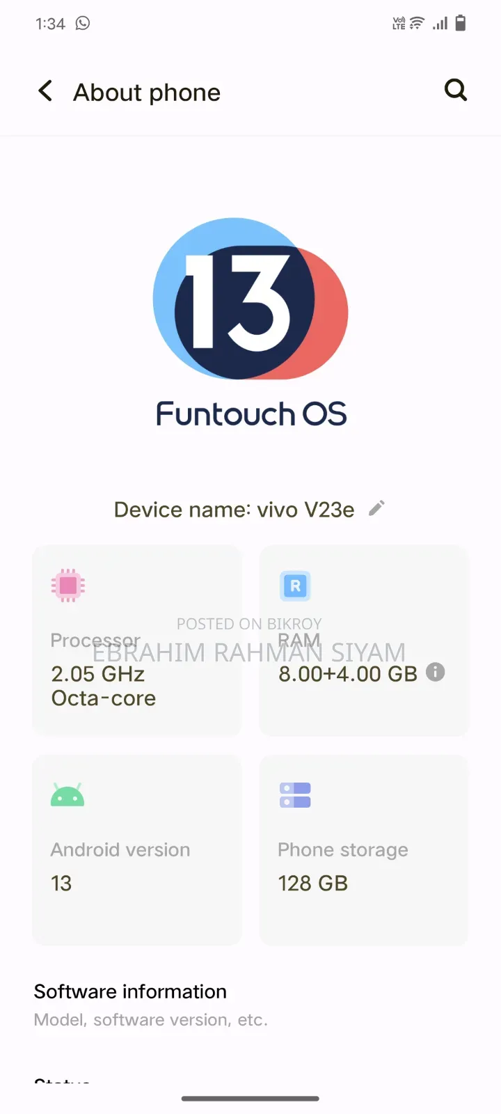 Vivo V23 5G 128 GB Blue
