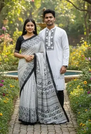 Saree and Panjabi Couple Set