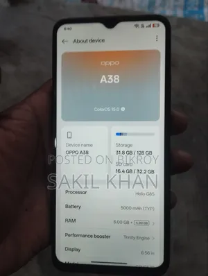 Oppo A38 128 GB Black