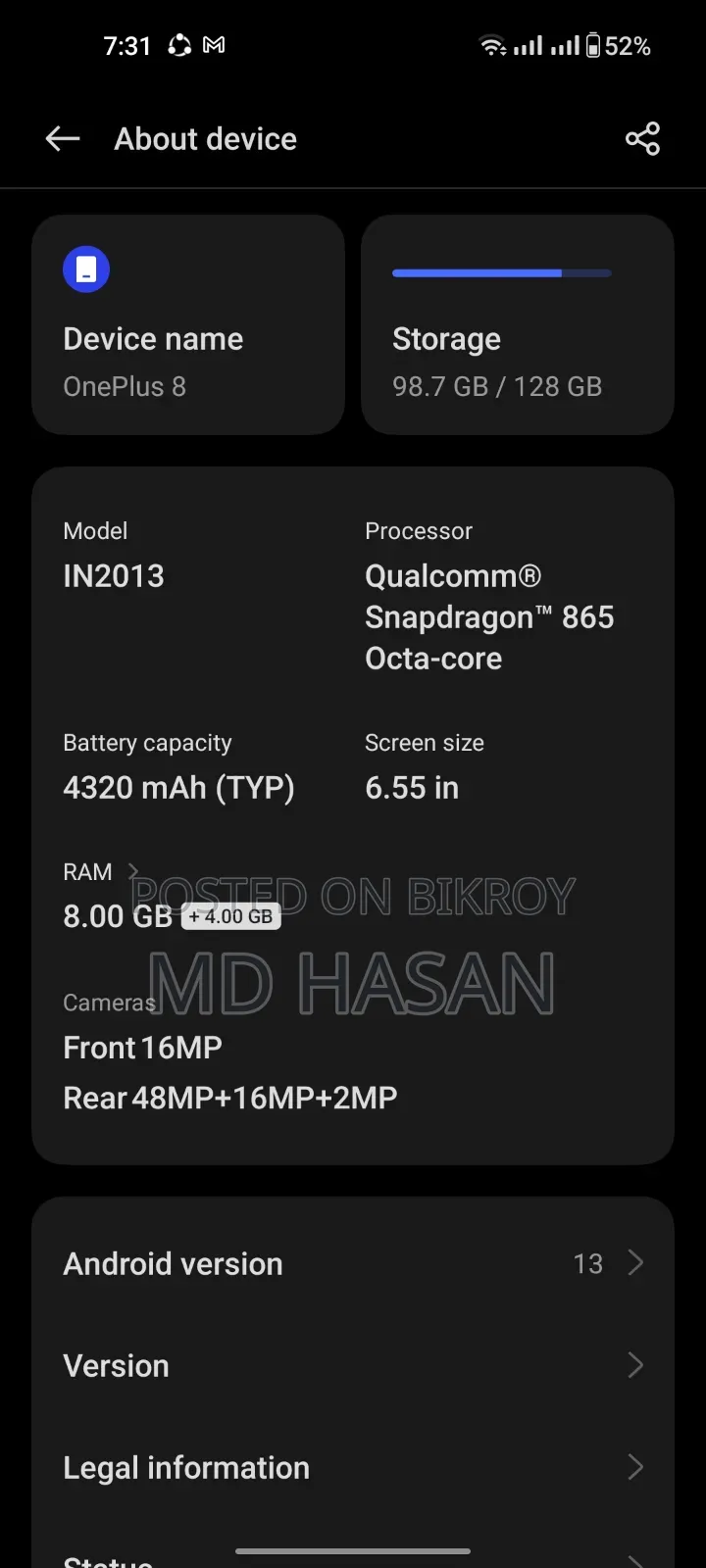 OnePlus 8 128 GB Orange