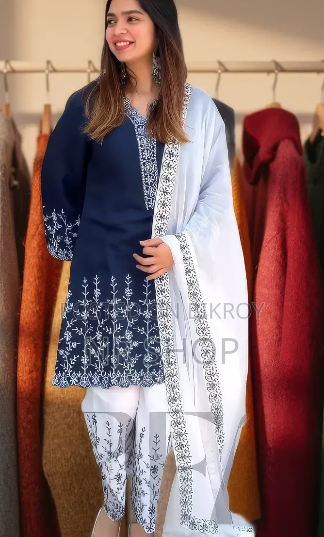Soft Cotton Embroidery Three Piece