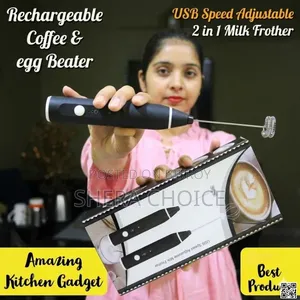 Rechargeable Handheld 3-Speed Adjustable Coffee Mixer 2-in-1 Milk Frother