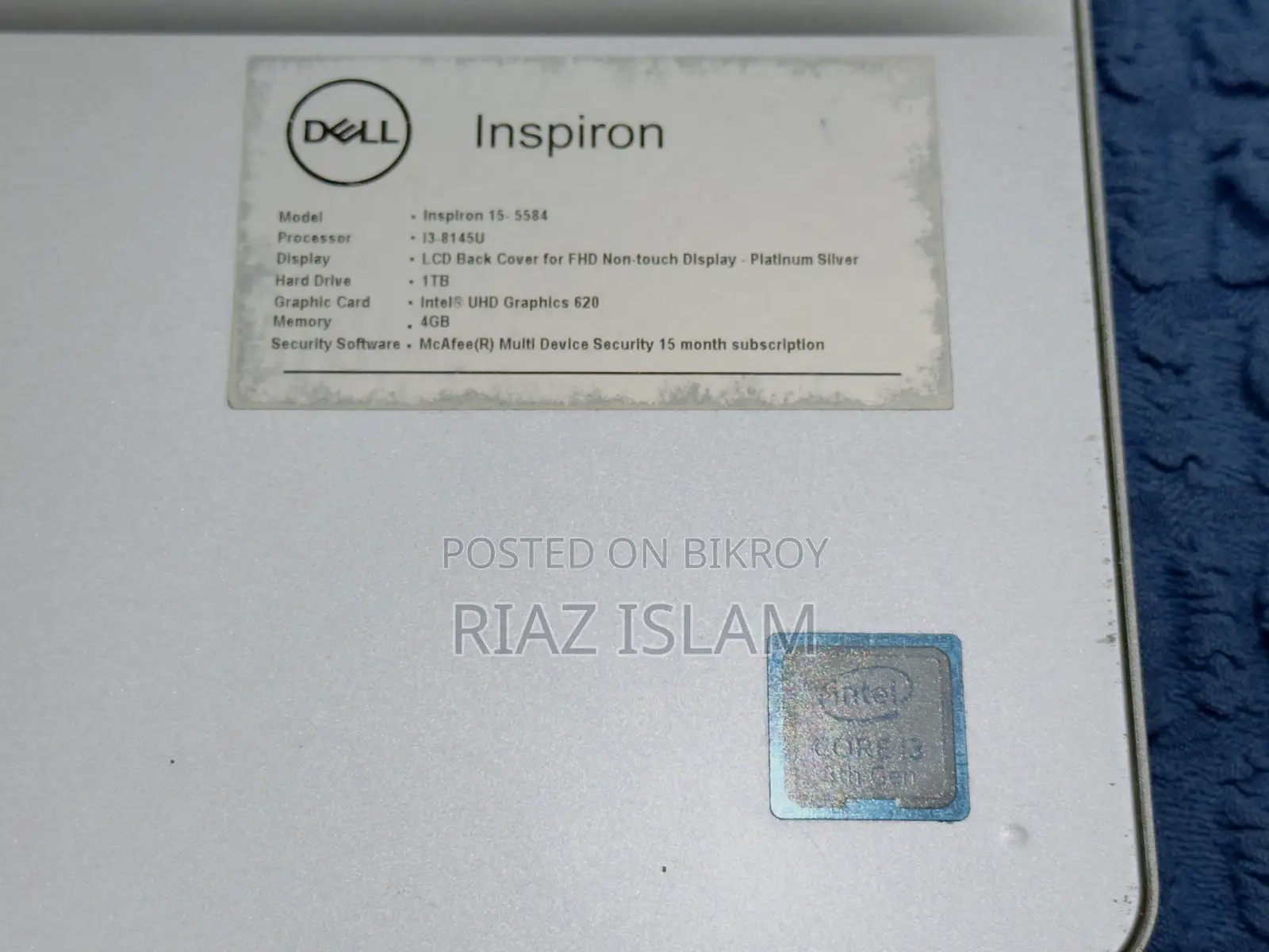 Laptop Dell Inspiron 15 4GB Intel Core I3 HDD+SSD 1T