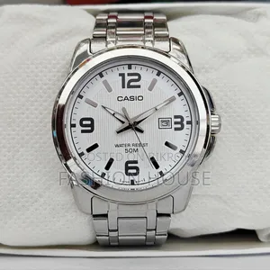 Casio MTP-1314 Men's Watch – White Dial Stainless Steel