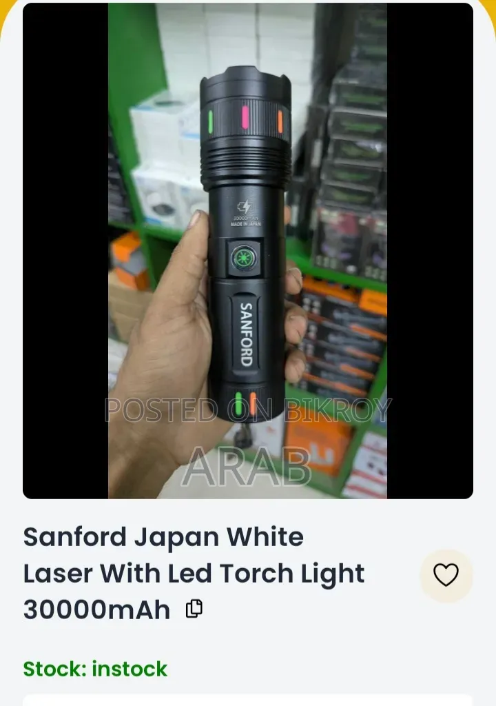 Sanford Japan White Laser With Led Torch Light 30000mah