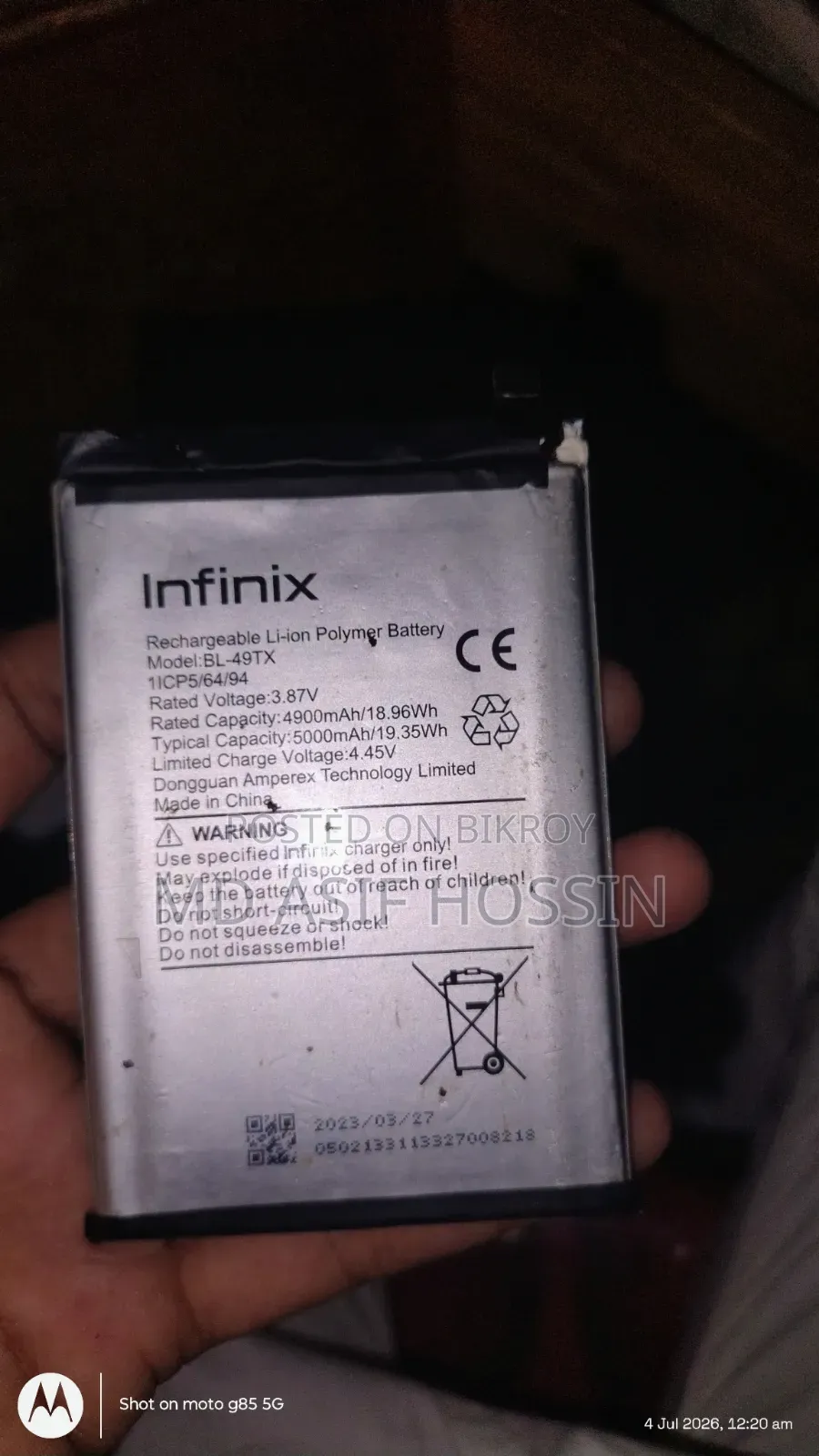 Need Bl-49tx Battery Connector IC for Infinix Note 30 5G