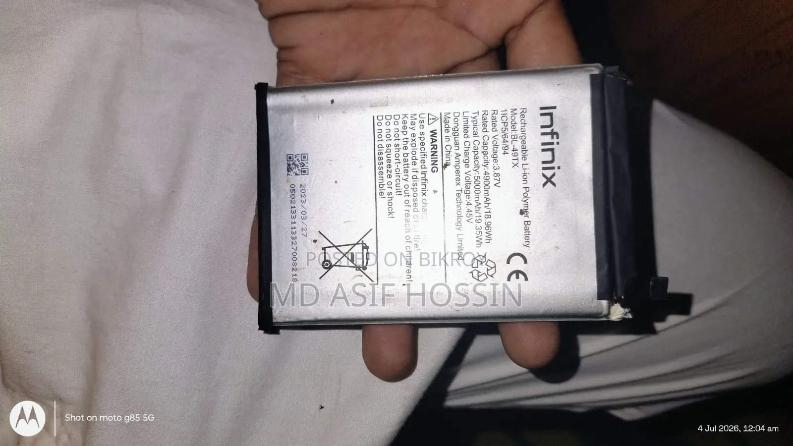 Need Bl-49tx Battery Connector IC for Infinix Note 30 5G